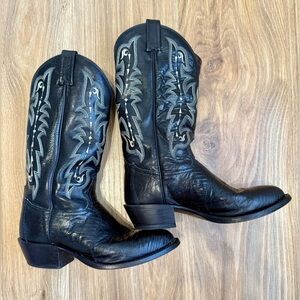 Tony Lama CZ810 Men's Exotic Western Boot w/ Black Teju Lizard USA Made 7.5 D